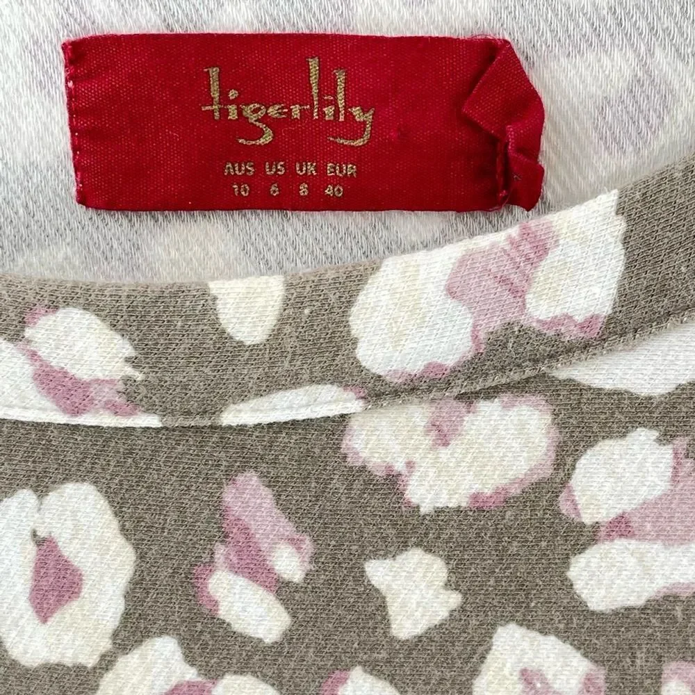 Tigerlily stretch cotton modal leopard print animal tunic mini dress sweatshirt